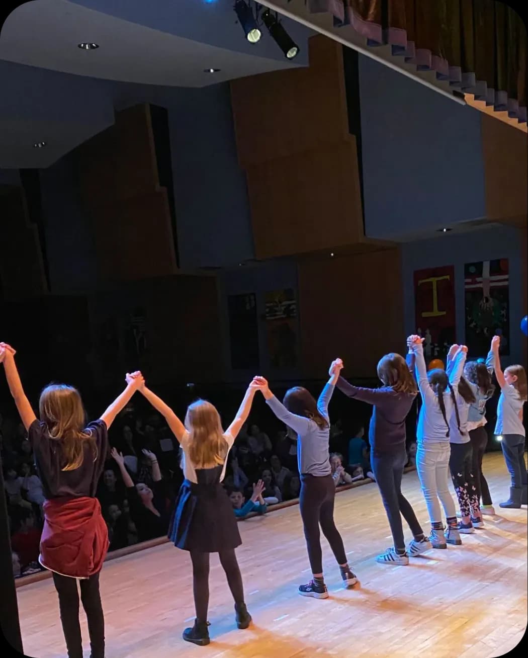 Kids performing on stage